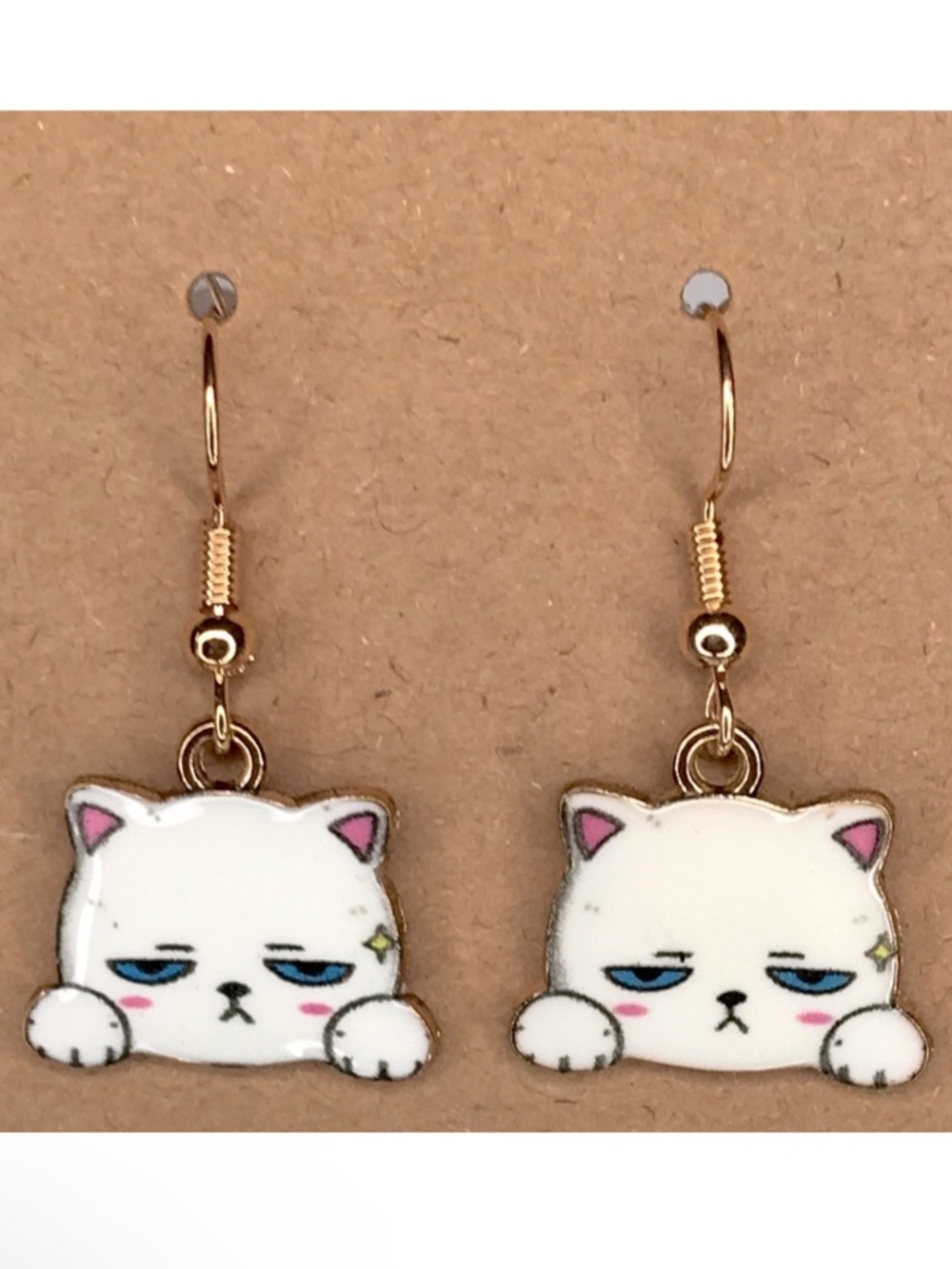 Cat Dangle Earrings 18k Gold Plated Hook Fashion Jewelry